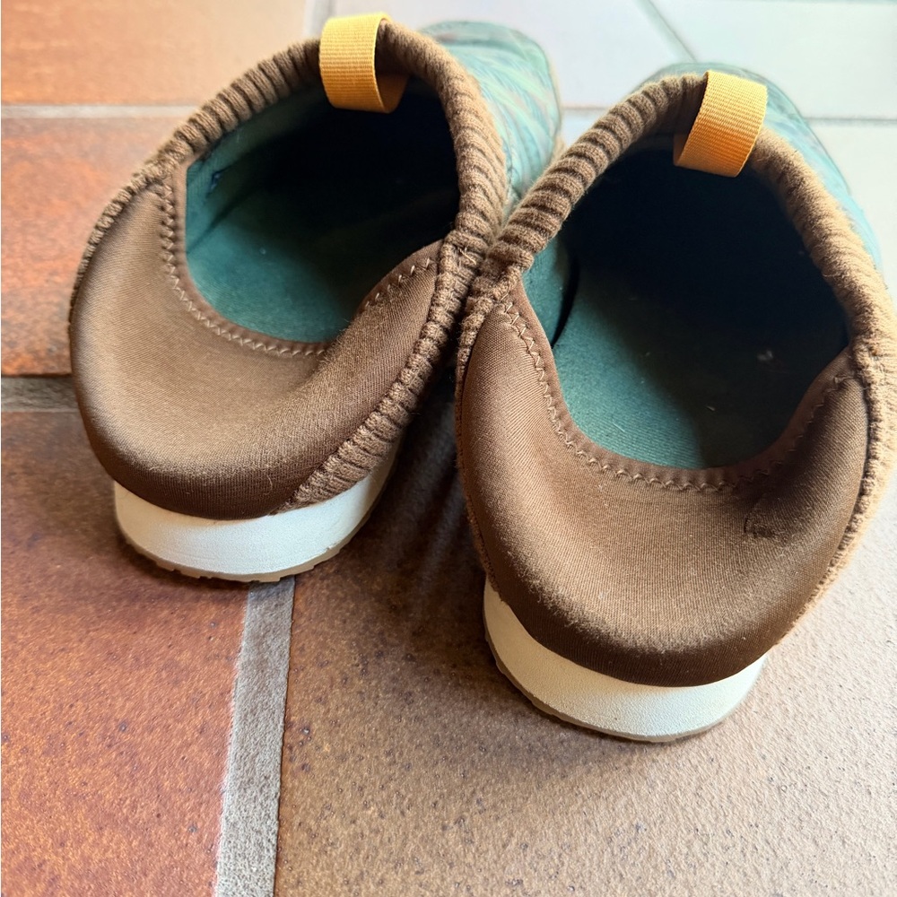 Teva Ember Brown & Green Quilted Slip-On Shoes - Picture 2 of 3